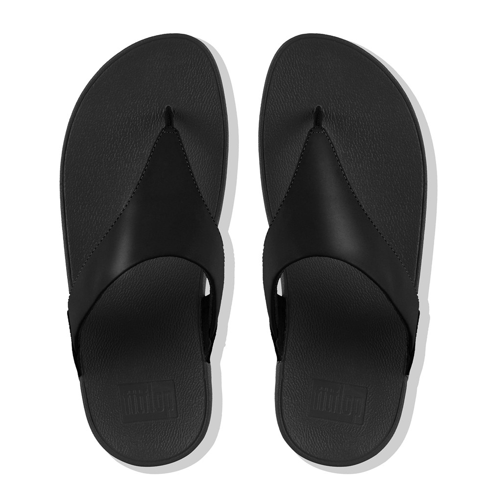 Fitflop Womens Sandals Black - Lulu Leather Toe-post - 42XDMGCWP